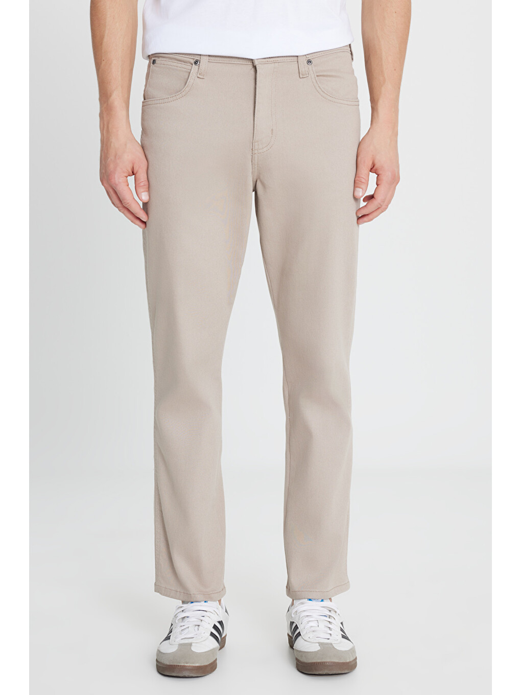 Bej Arizona Straight Fit Normal Bel 5 Cep Esnek Pantolon-2
