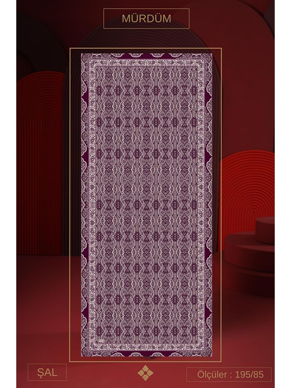 Karışık Kadın Müslin Şal Paketi Petra (Hardal-Lacivert -Mürdüm)-4