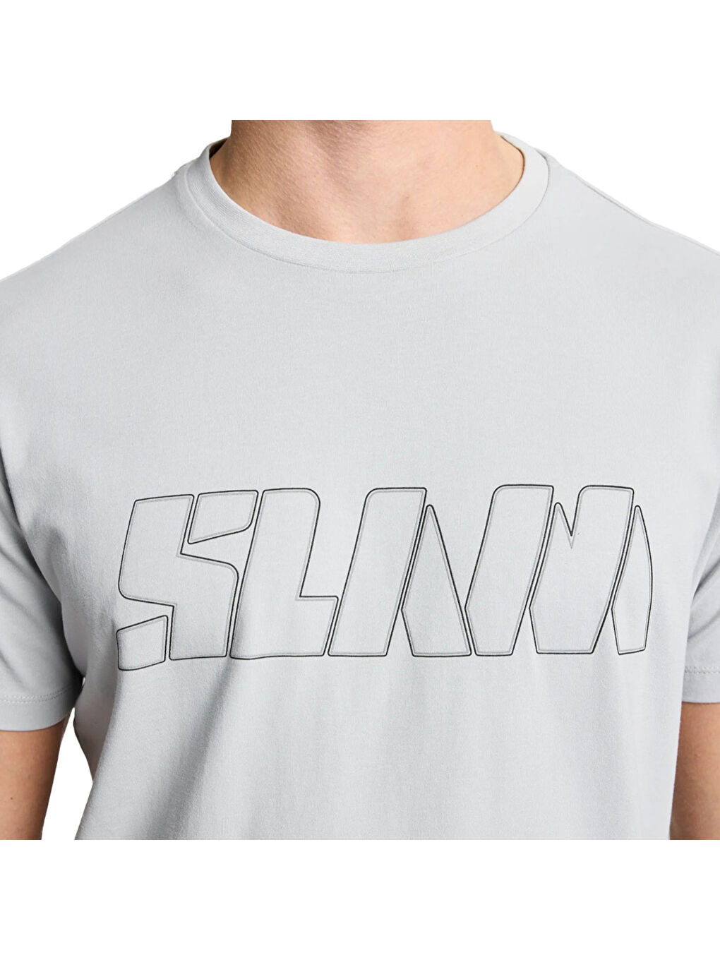 Logo Erkek Gri Tişört-2