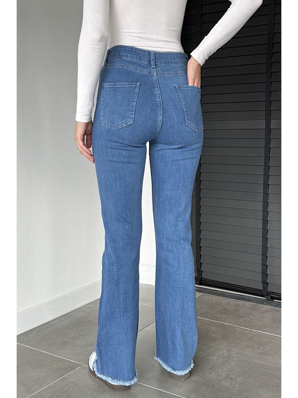 Mavi Kadın Paça Püsküllü Yüksek Bel Jean Jean Pantolon-2