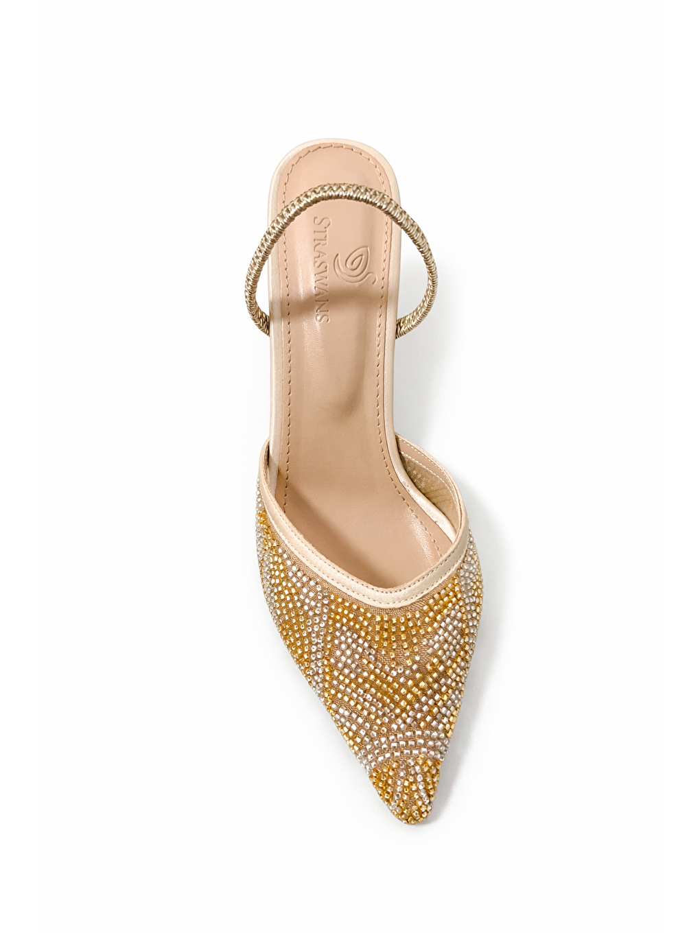 Sarı Marsha Kadın Taş Detay Topuklu Ayakkabı Altın-1