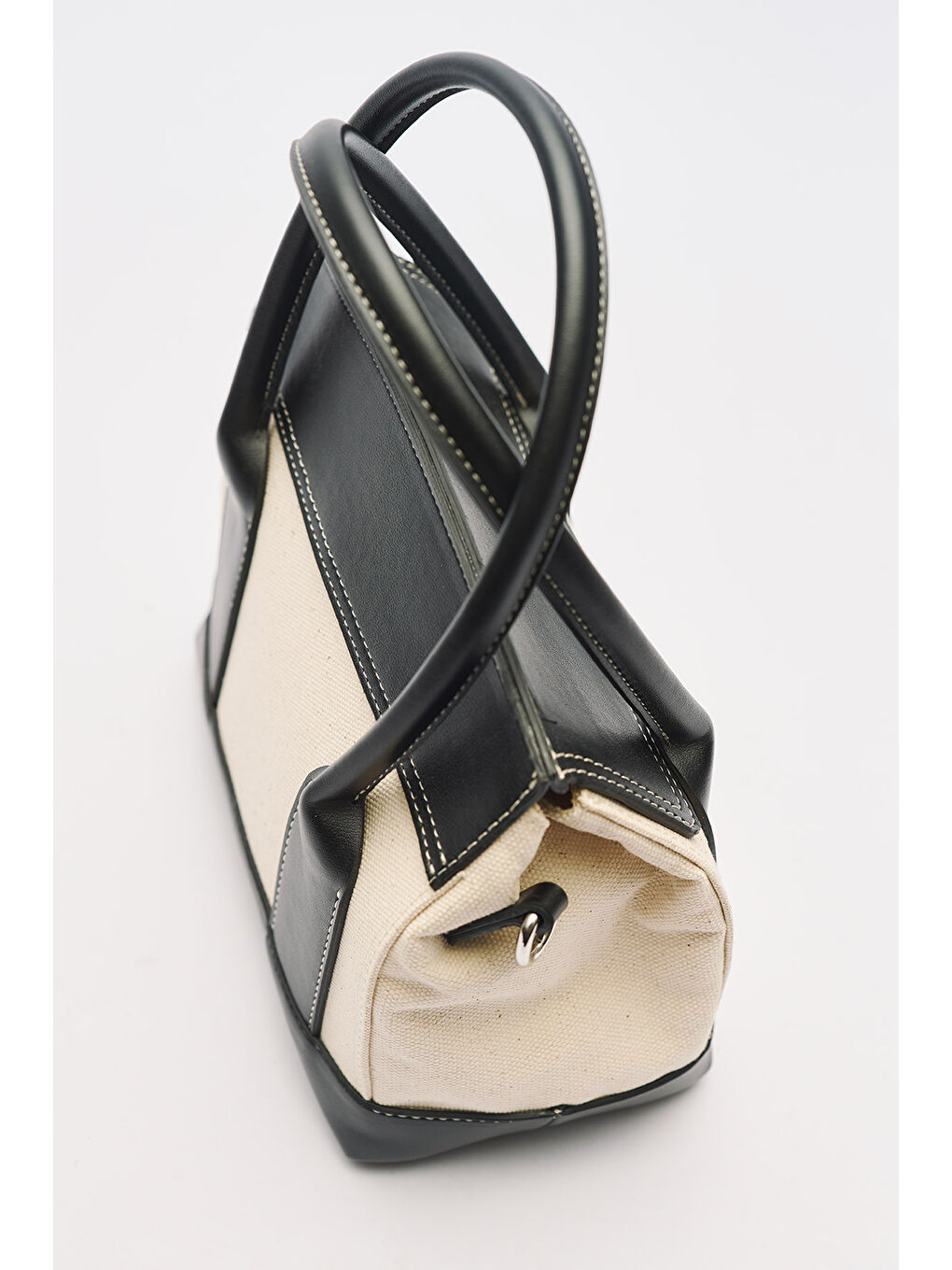 Ruth Kapaklı Mini Kanvas Çanta Siyah-2