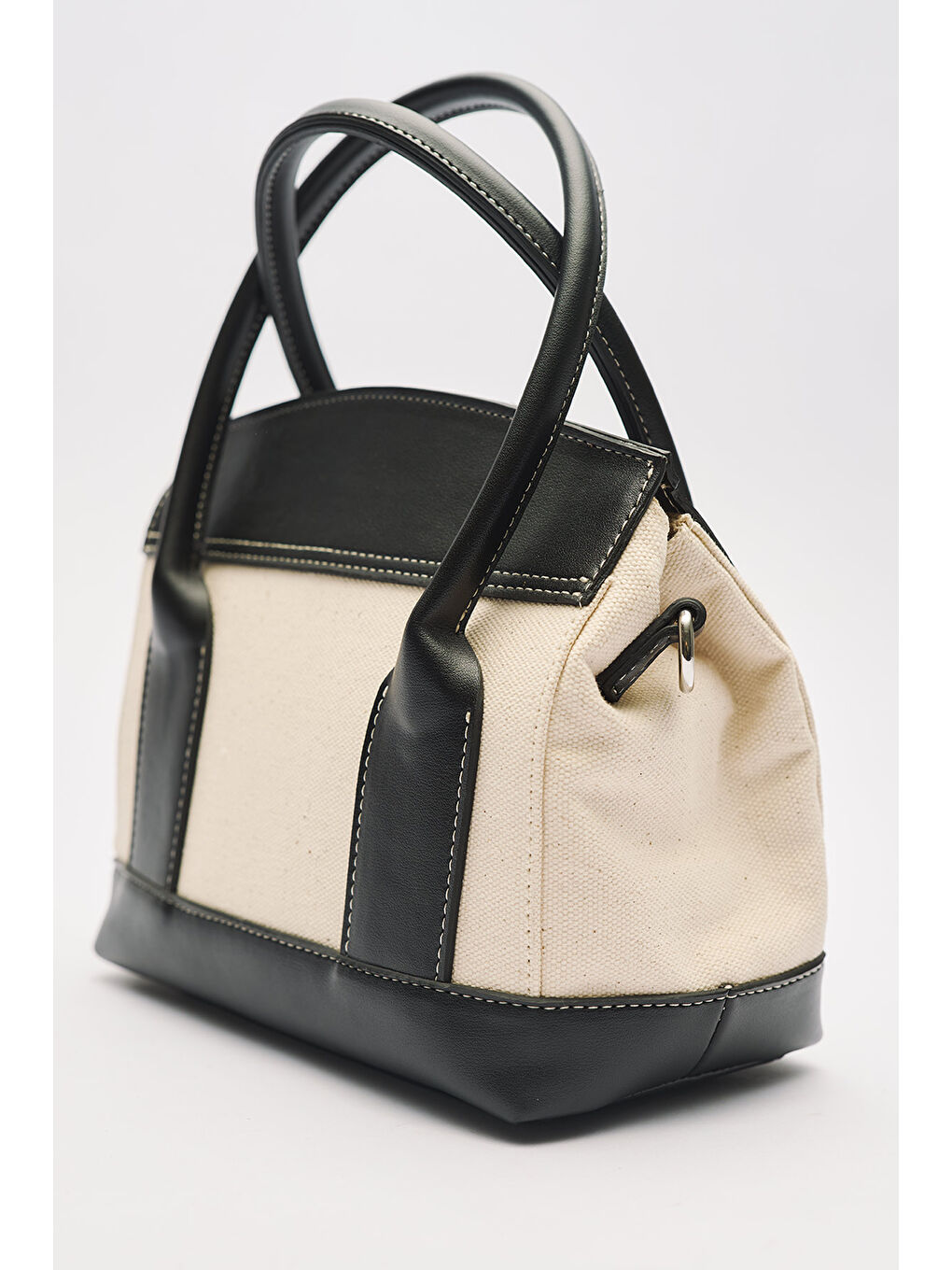 Ruth Kapaklı Mini Kanvas Çanta Siyah-3