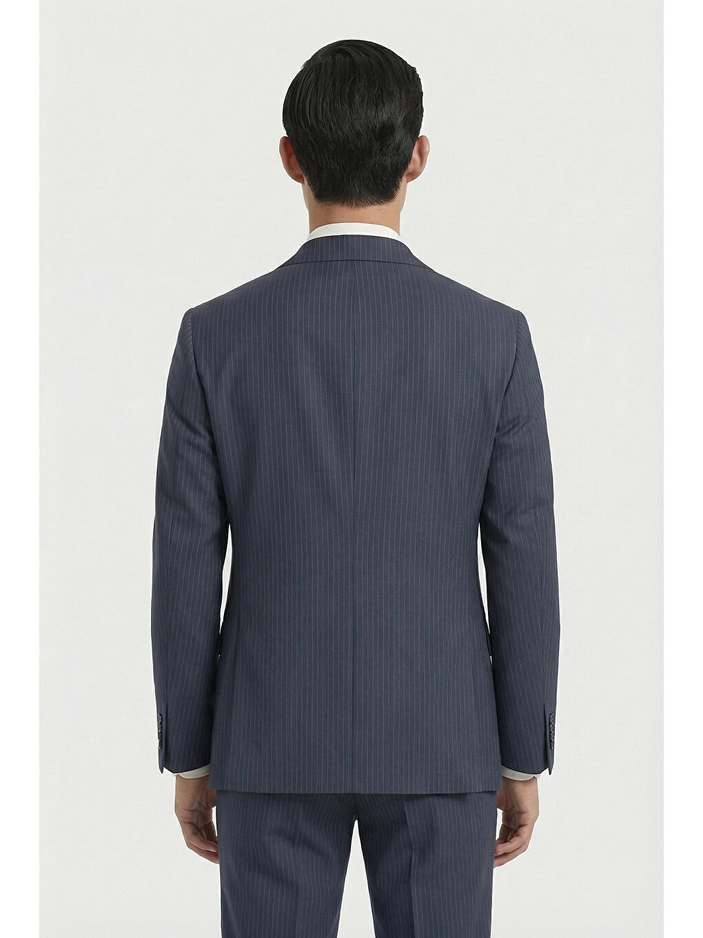 Erkek Yün Karışımlı 4 Drop Klasik Koyu Lacivert Takım Elbise-3