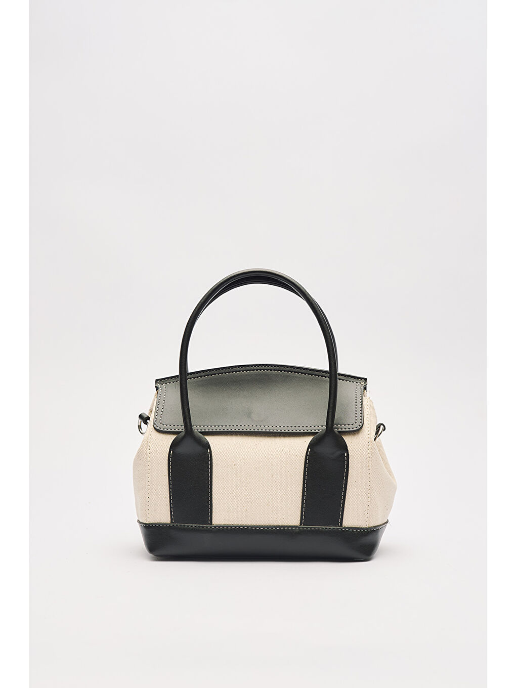 Ruth Kapaklı Mini Kanvas Çanta Siyah-7