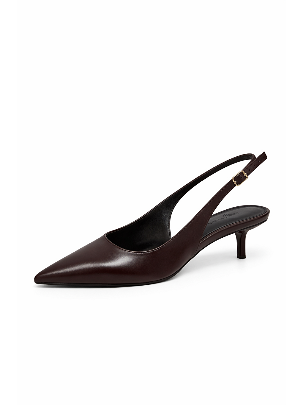 Kahverengi Marcela  Kadın Topuklu Kırışık Deri Ayakkabı Kahve