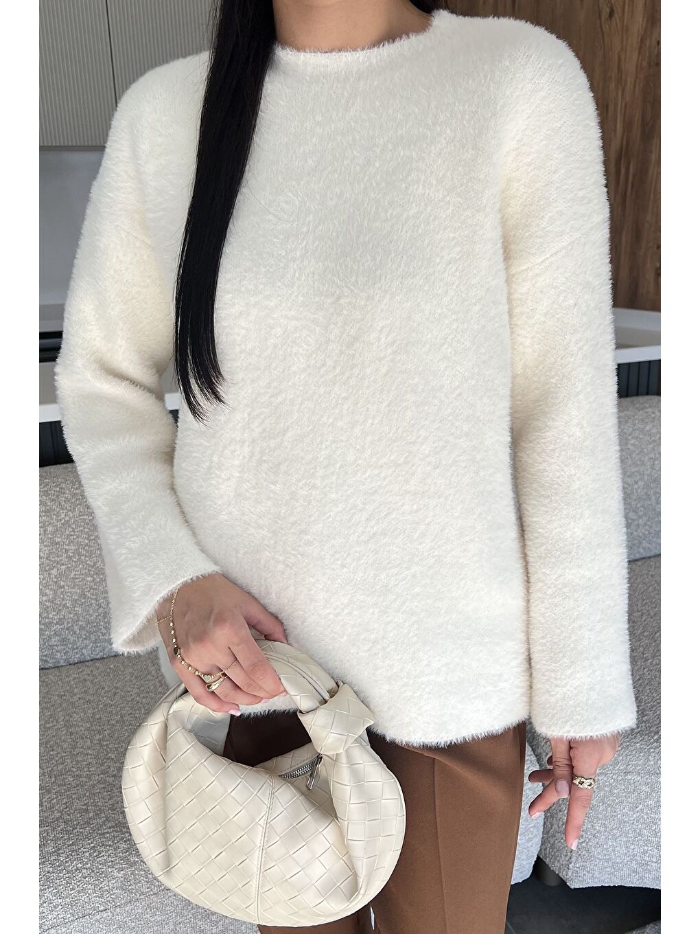 Ekru Salaş Sakallı Triko Kazak (s,m,l,xl Uyumludur)-1