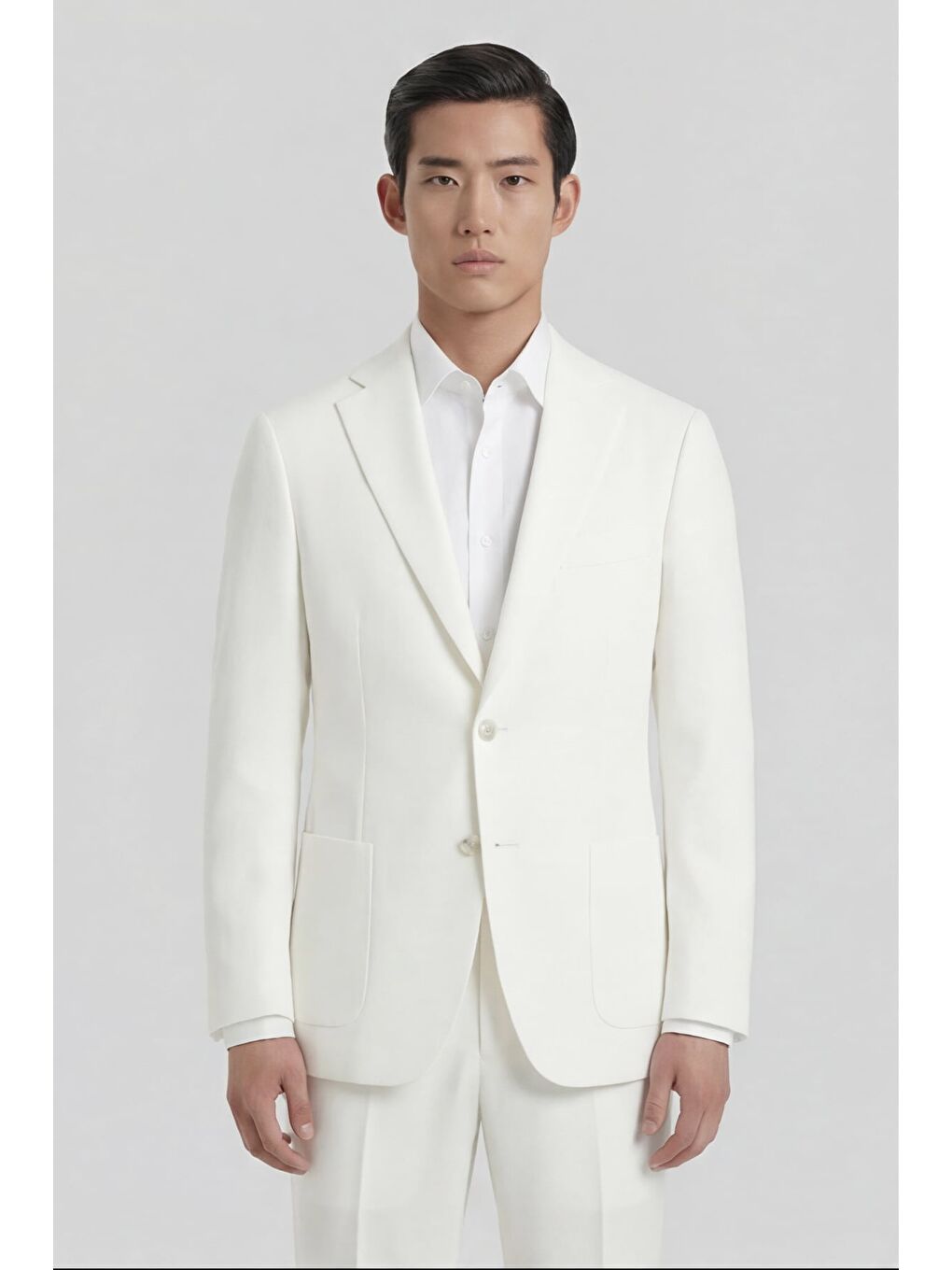Erkek Pamuk Karışımlı 6 Drop Klasik Ekru Takım Elbise