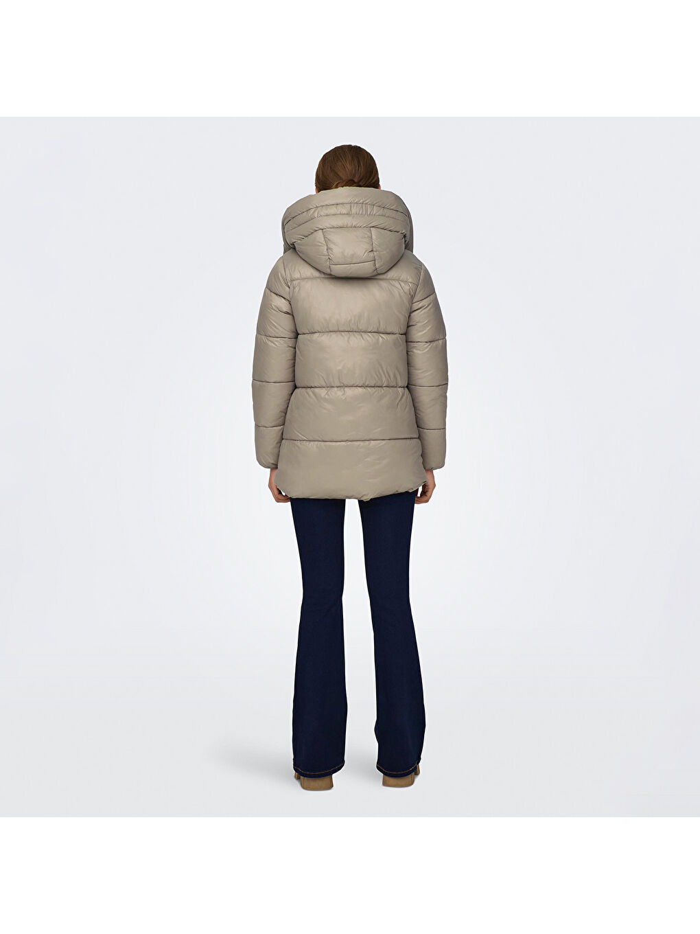 New Scarlett Hood Puffer Kadın Siyah Kapüşonlu Mont-1