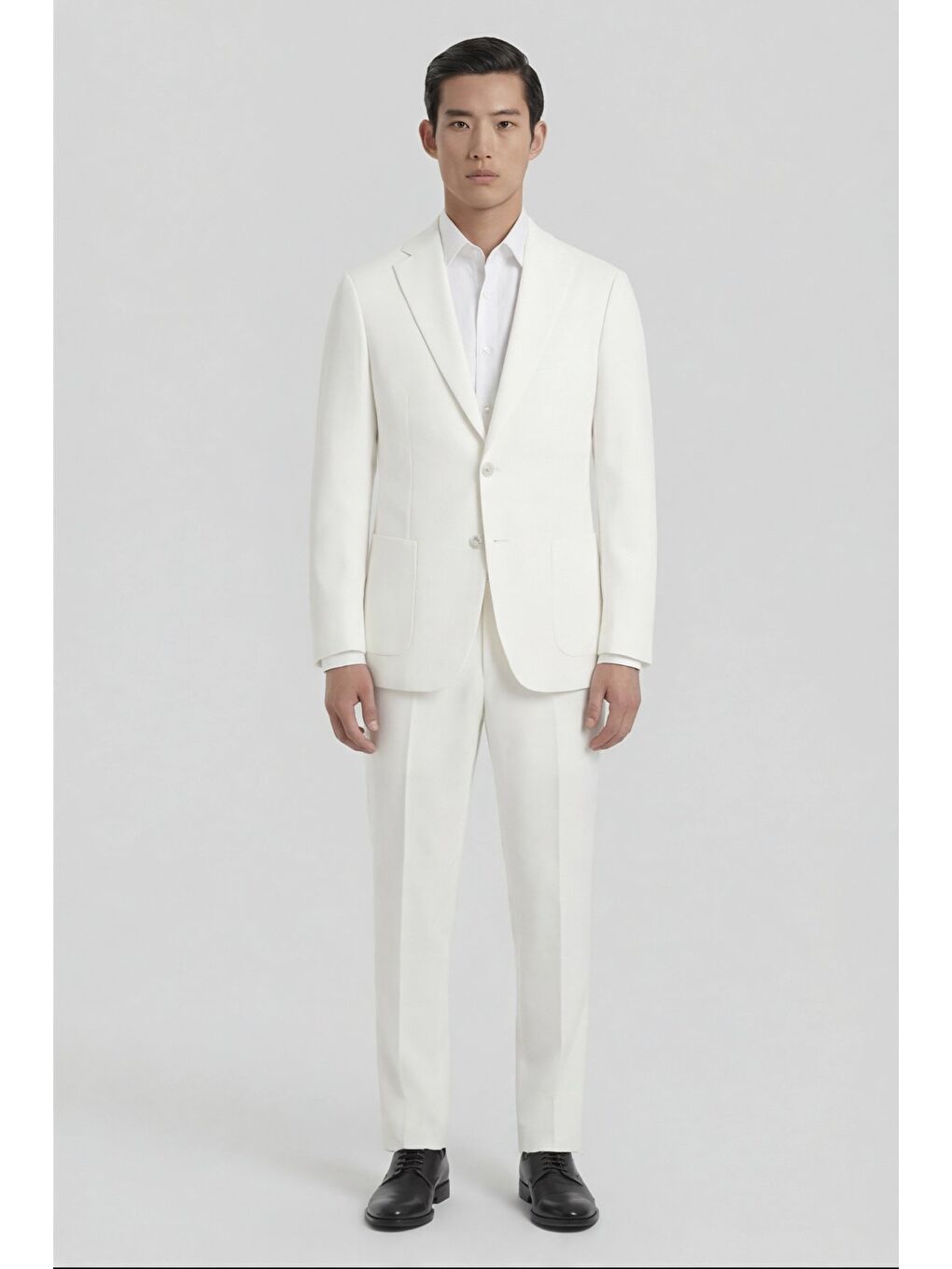 Erkek Pamuk Karışımlı 6 Drop Klasik Ekru Takım Elbise-1