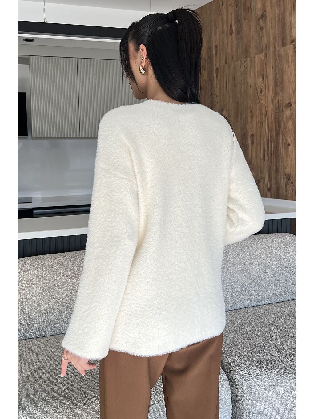 Ekru Salaş Sakallı Triko Kazak (s,m,l,xl Uyumludur)-3