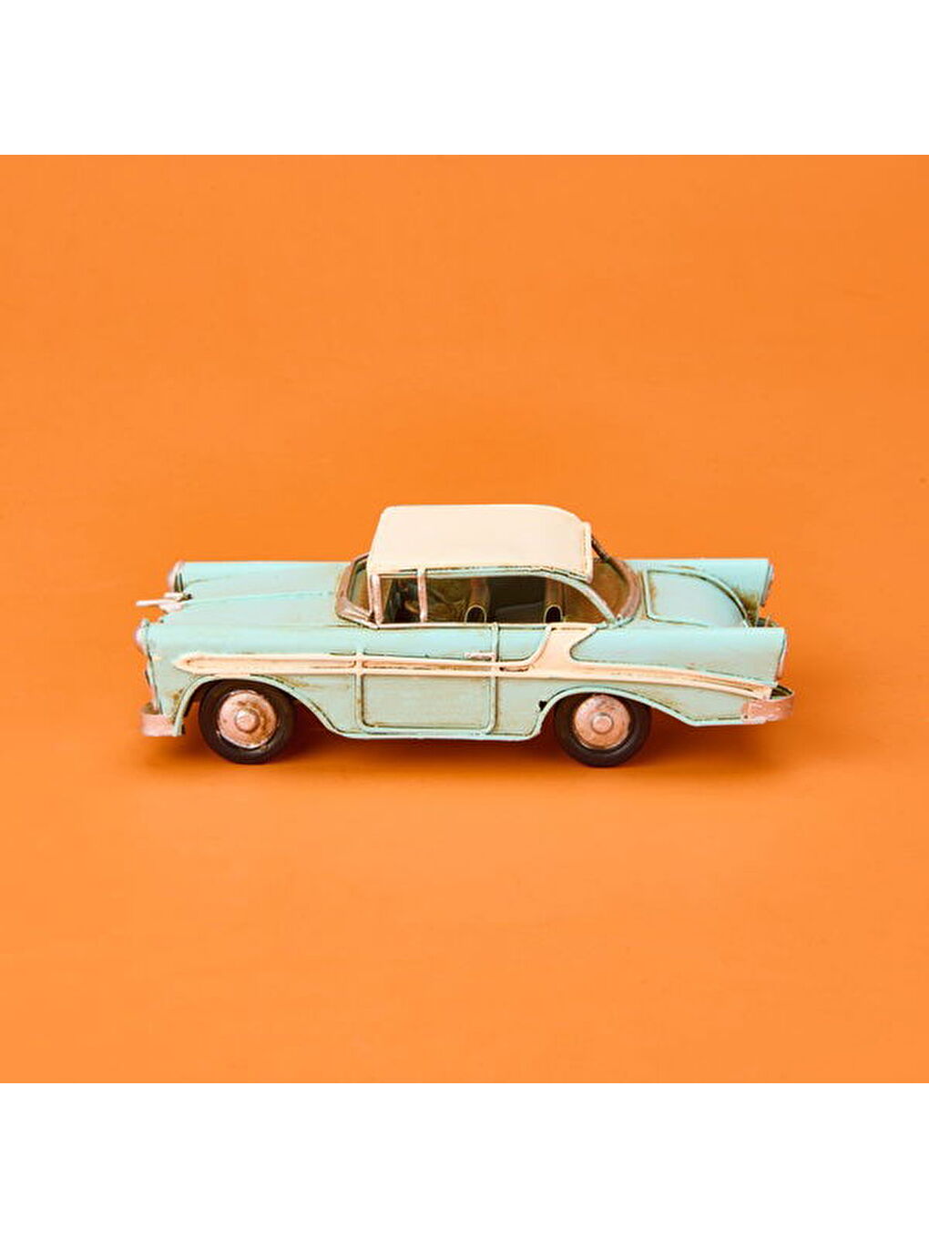 Dekoratif Metal Araba - Mavi - 17 cm-1