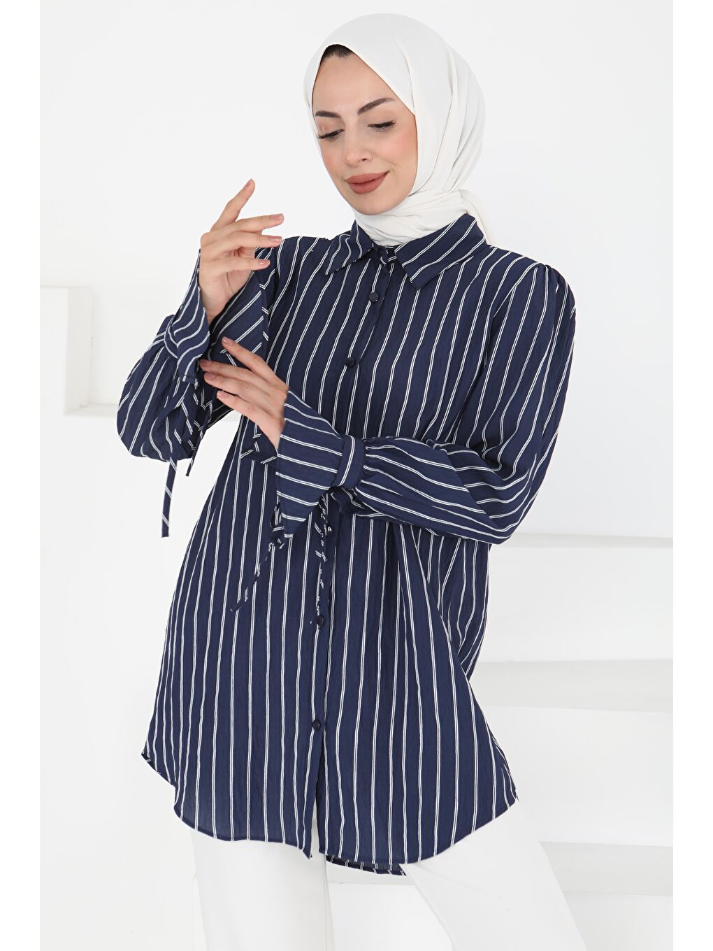 Çizgili Tunik Lacivert - 27275-3