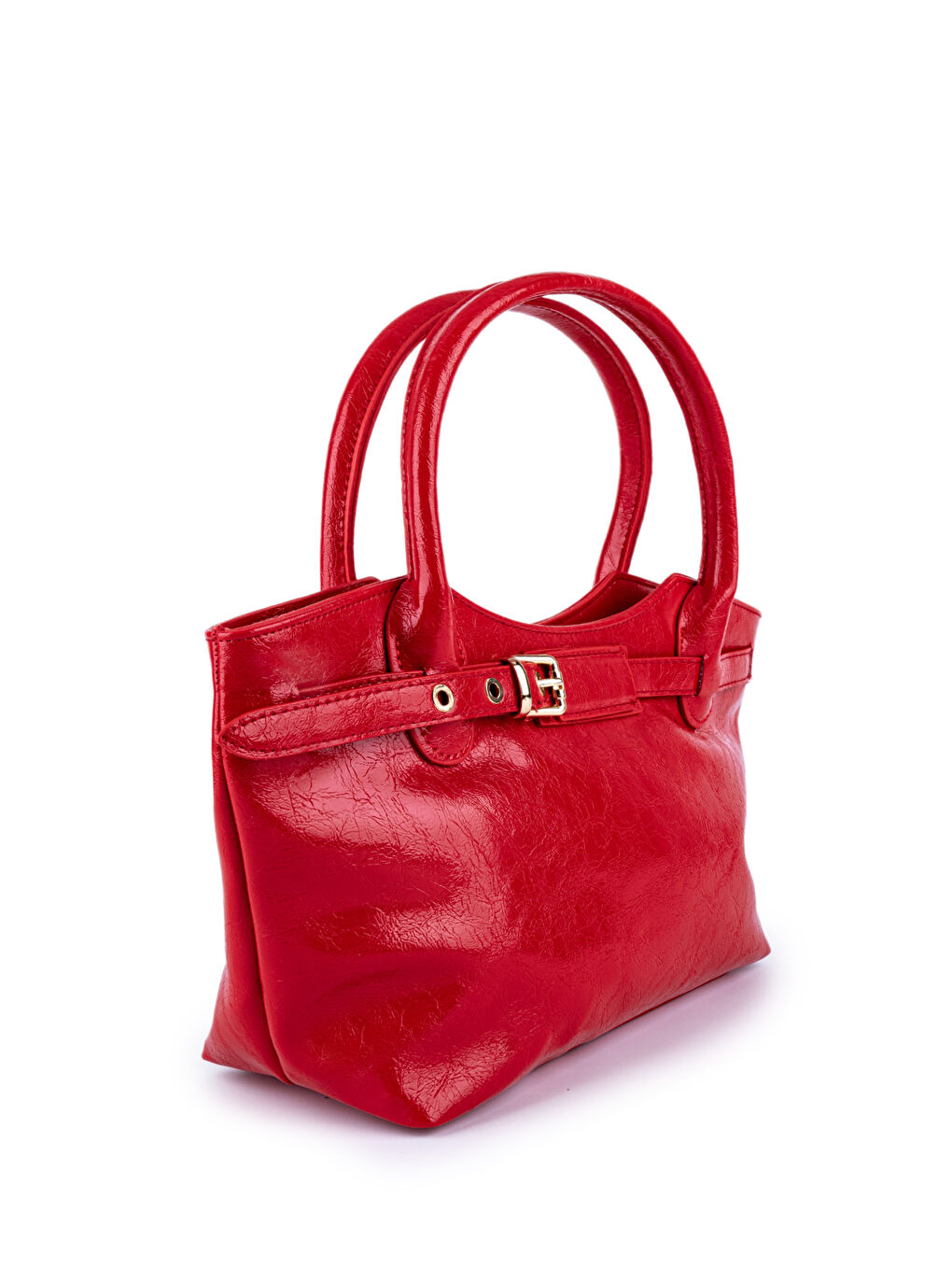 Kemer Detaylı Suni Deri Kadın El Çanta Stars Kırmızı-1