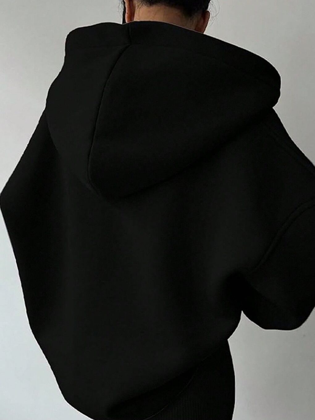 Kadın Siyah California Original Baskılı Yaka Oversize Sweatshirt-1