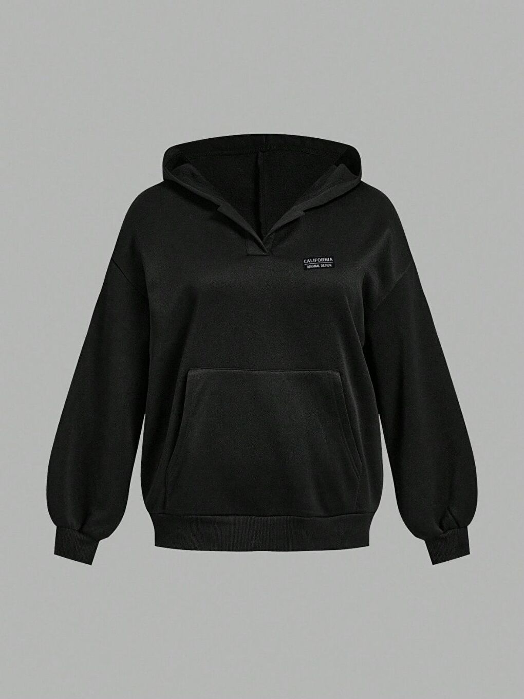 Kadın Siyah California Original Baskılı Yaka Oversize Sweatshirt-2