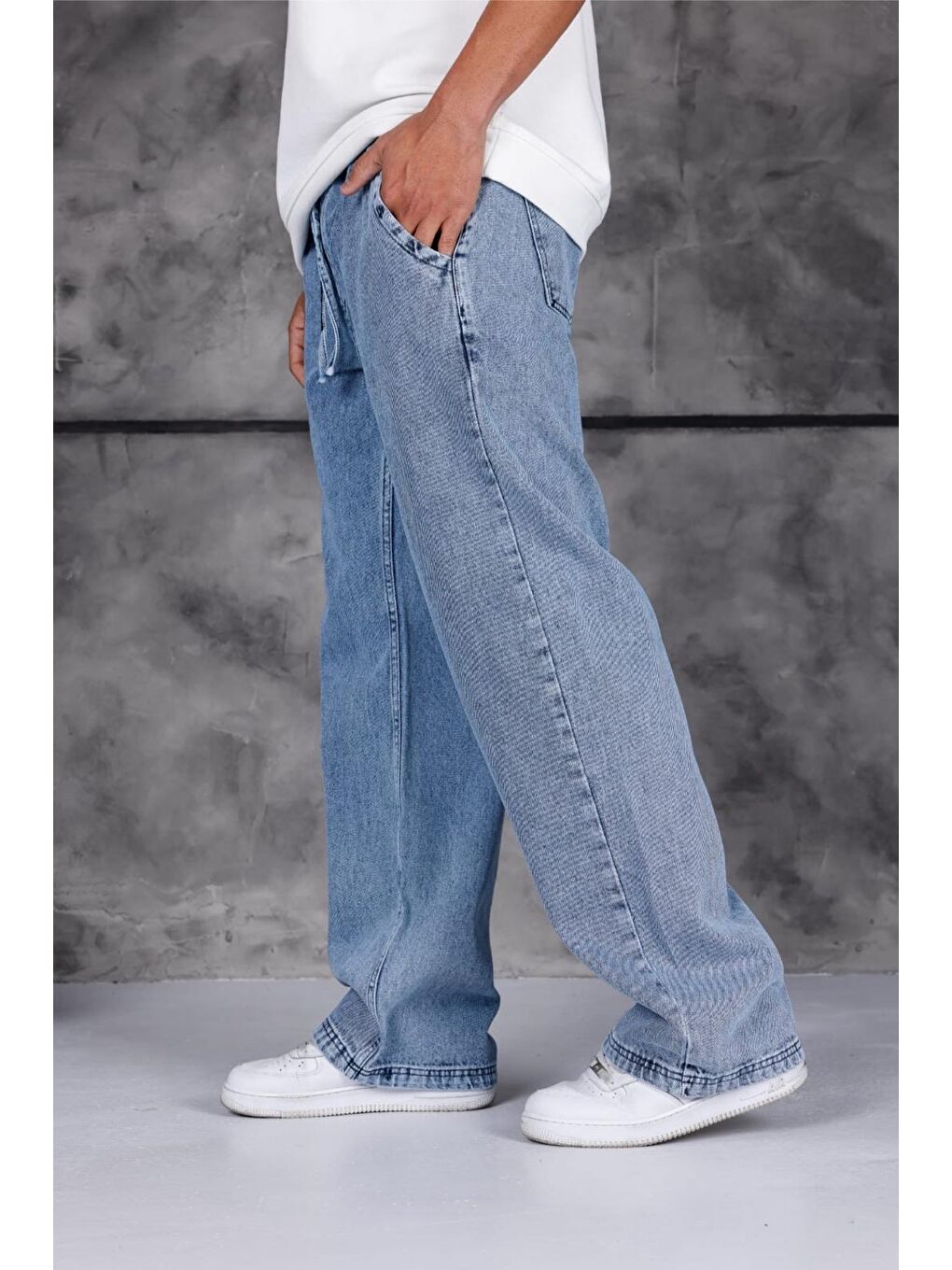 Mavi Jackson Unisex Oversize Beli İpli ve Lastikli Denim Jean Pantolon - Baggy Jean-2