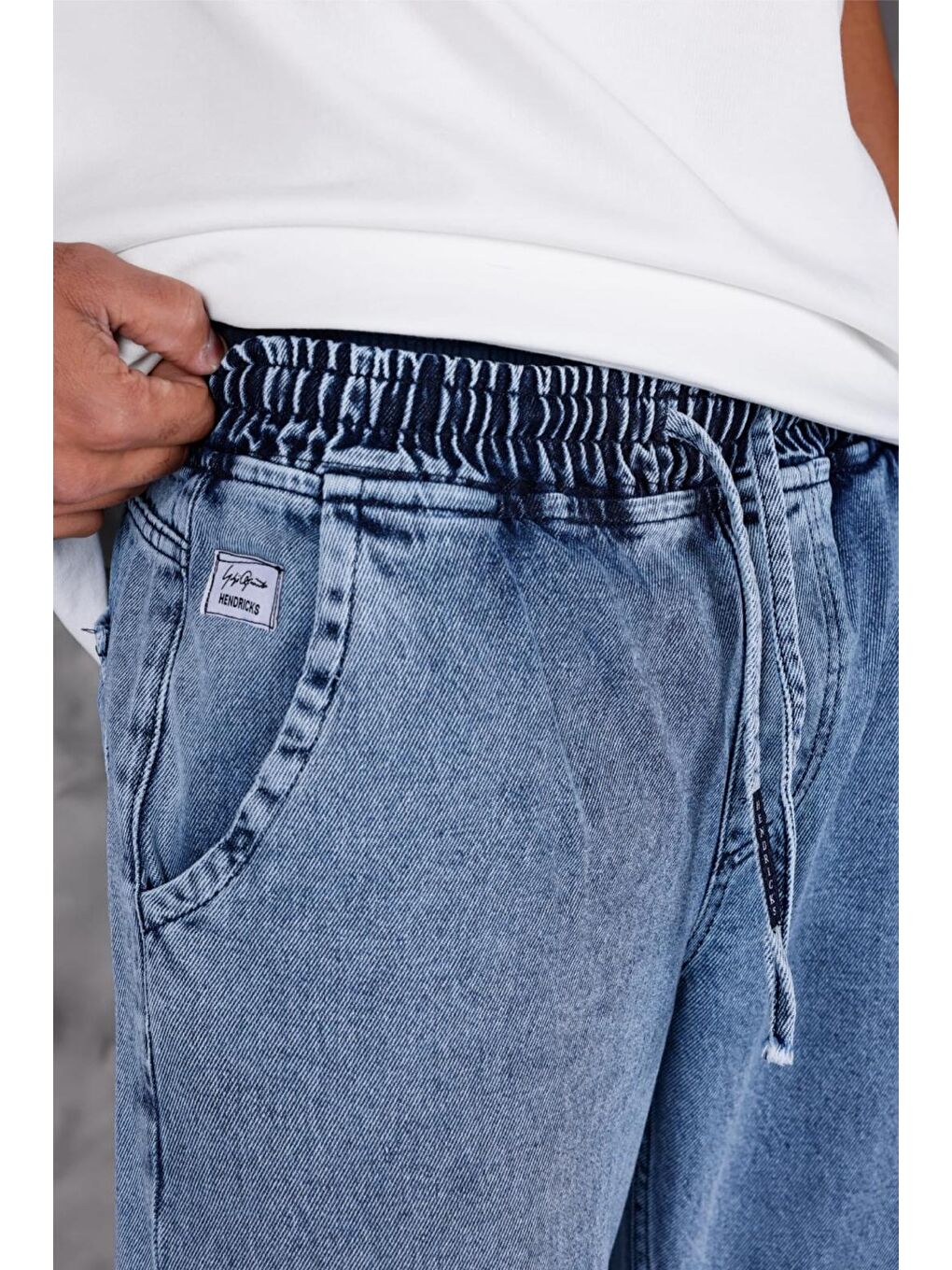 Mavi Jackson Unisex Oversize Beli İpli ve Lastikli Denim Jean Pantolon - Baggy Jean-3