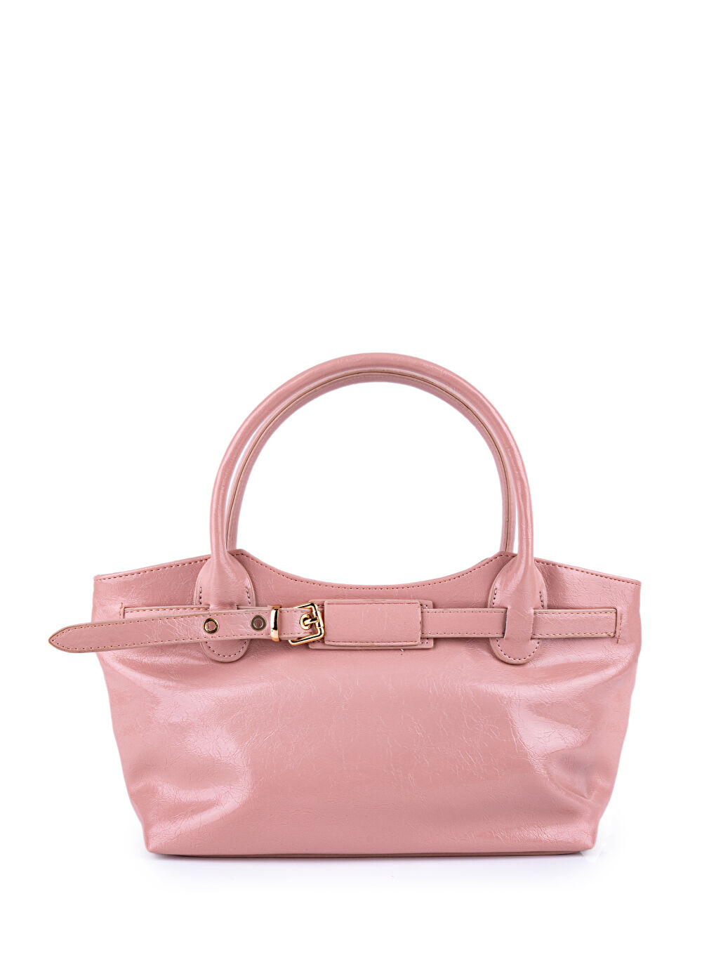 Pembe Kemer Detaylı Suni Deri Kadın El Çanta Stars Pudra