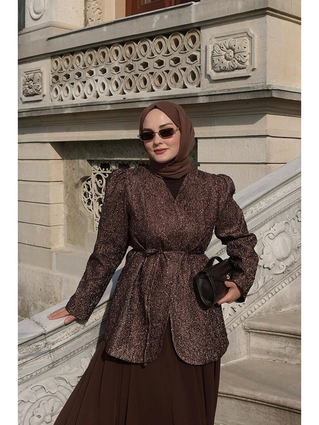 Kahverengi Lenia Jakar Ceket Mocha-1