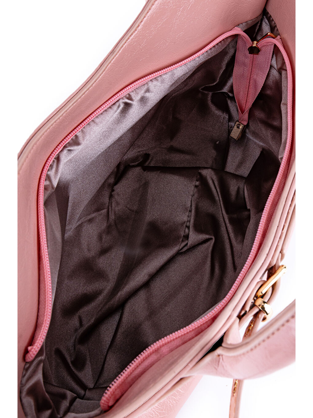 Pembe Kemer Detaylı Suni Deri Kadın El Çanta Stars Pudra-3