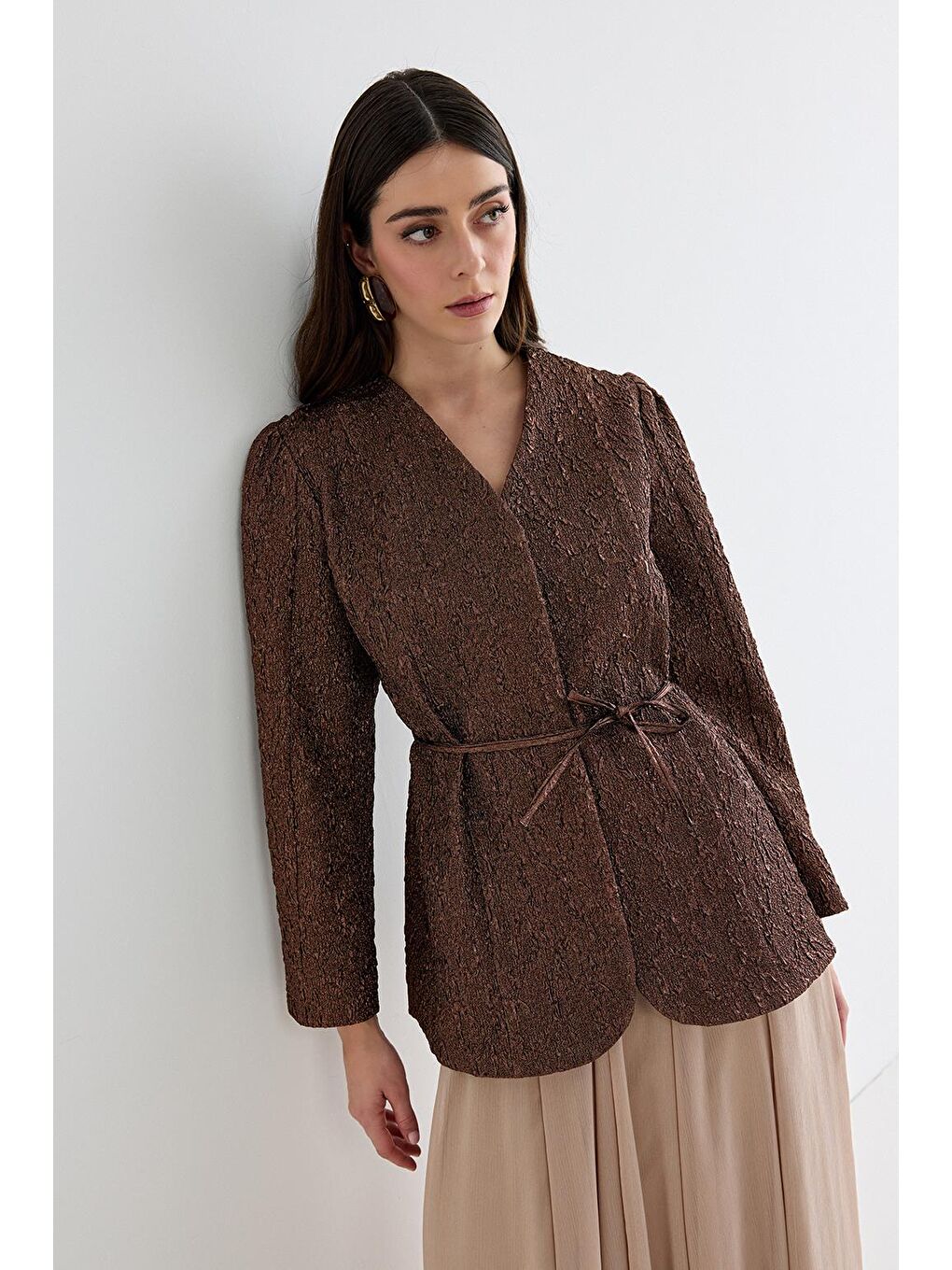 Kahverengi Lenia Jakar Ceket Mocha-2