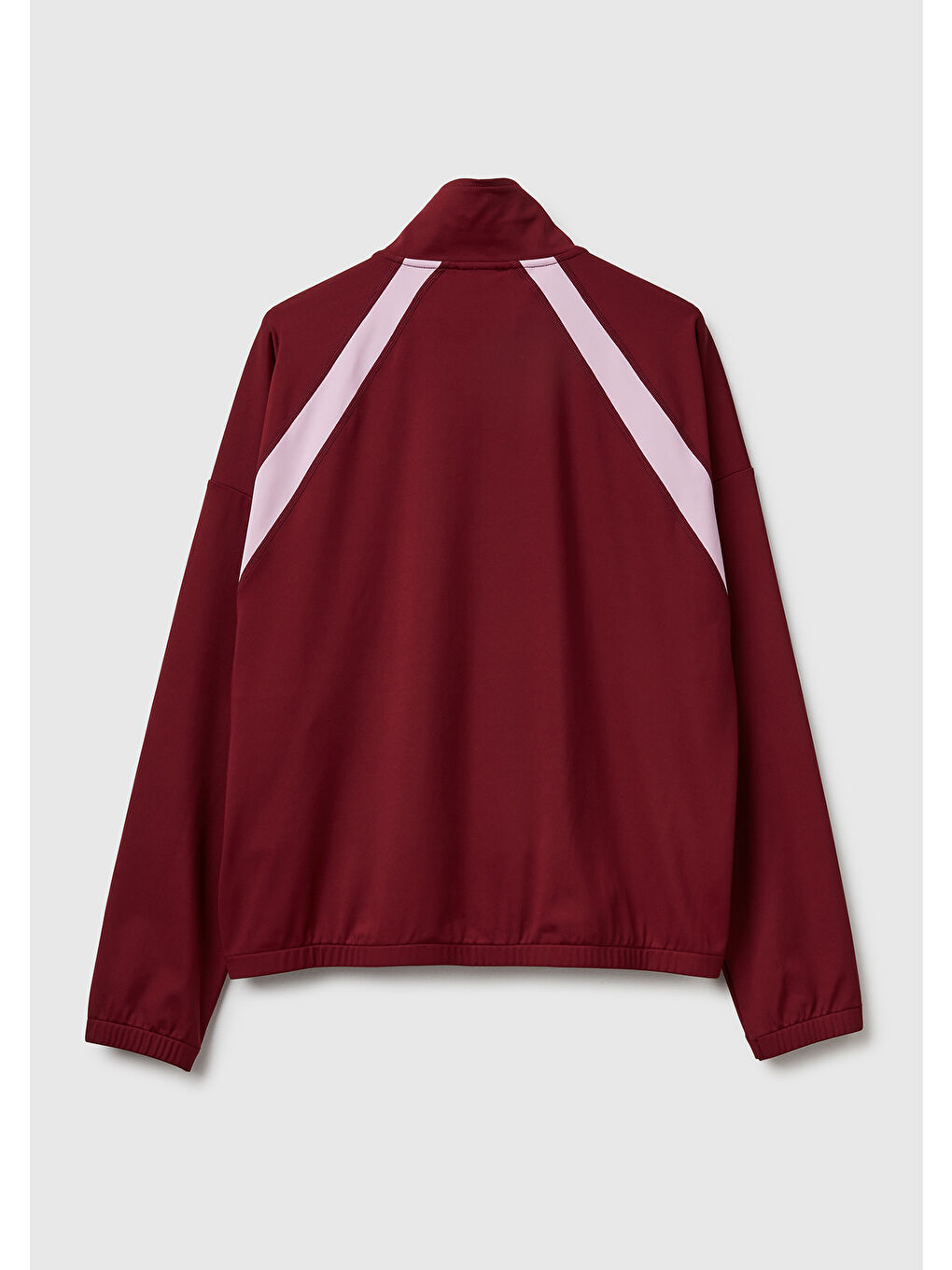 Kadın Bordo Çok Renkli Fermuarlı Dik Yaka Ceket-1