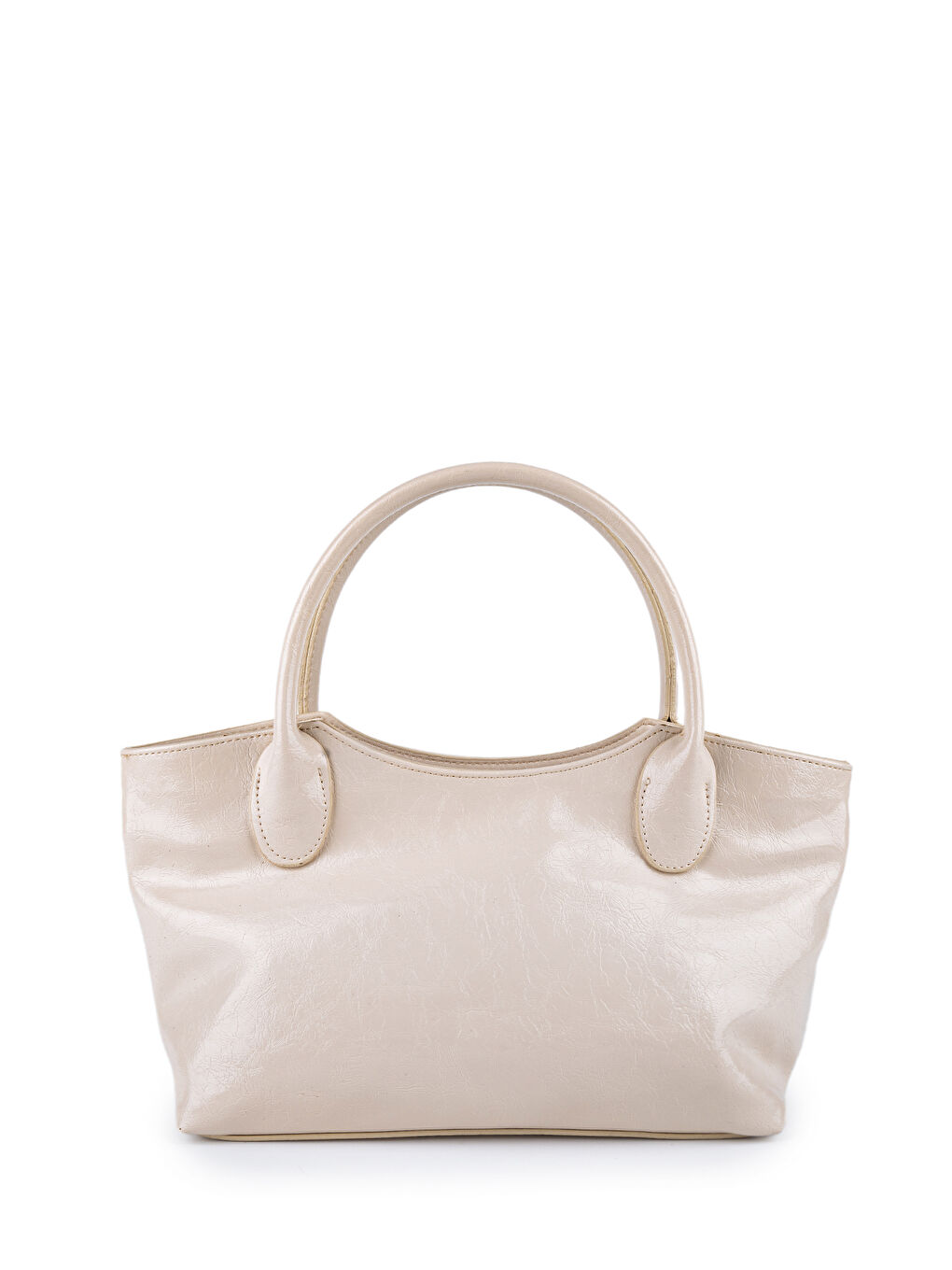 Ekru Kemer Detaylı Suni Deri Kadın El Çanta Stars Krem-2