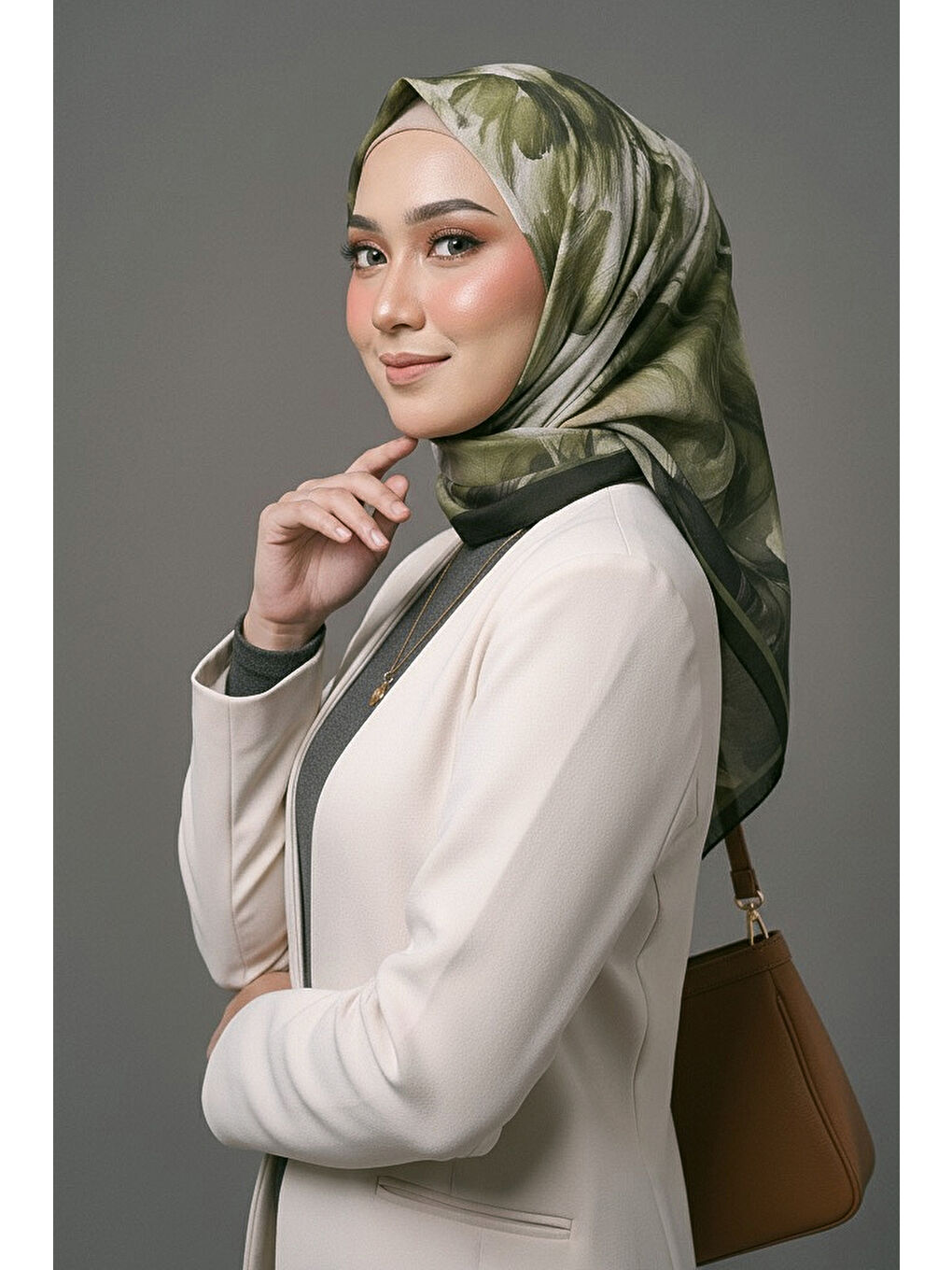 Yeşil Mystic Flora Serisi Pamuk Şal Yesil - 27988-YESIL-1