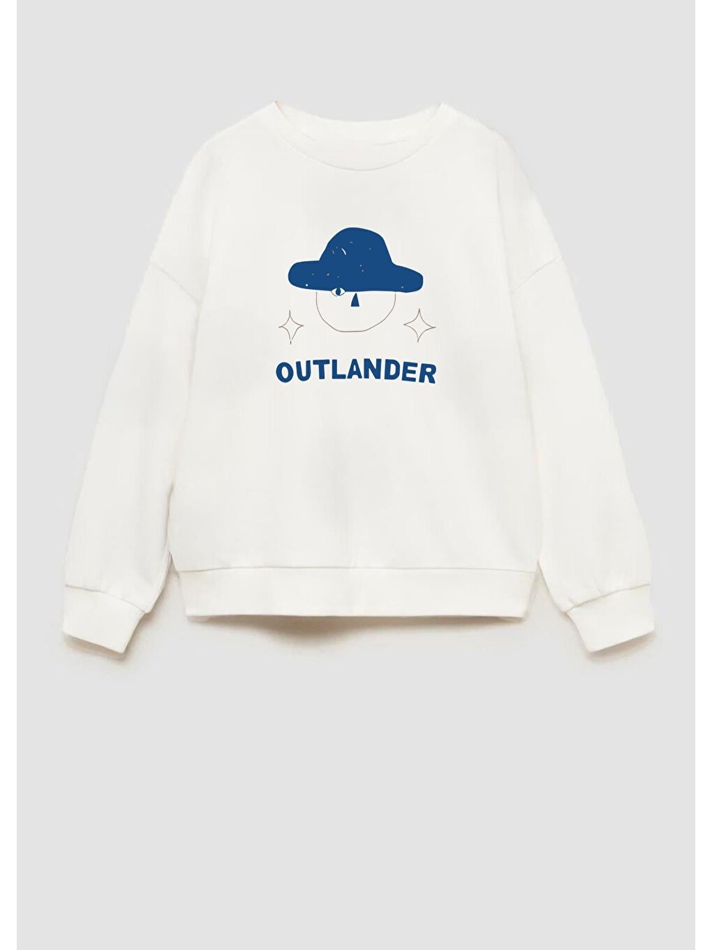 Ekru Erkek Çocuk Baskılı 3 İplik Kumaş Pamuklu Sweatshirt