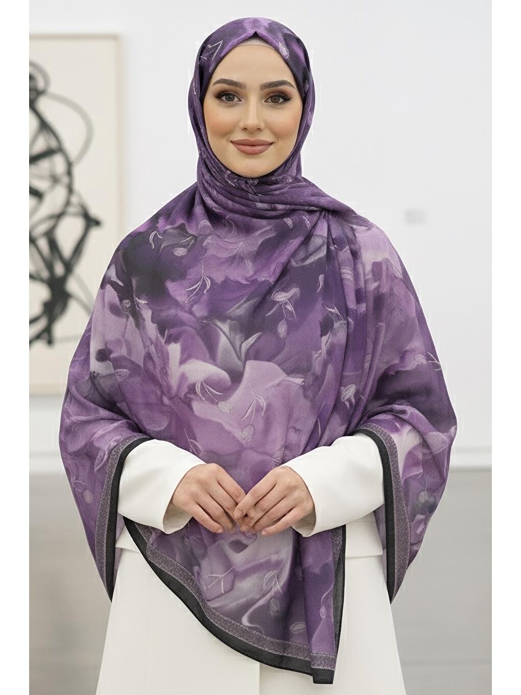 Soft Mist Serisi Pamuk Şal Mor - 27985-MOR-1