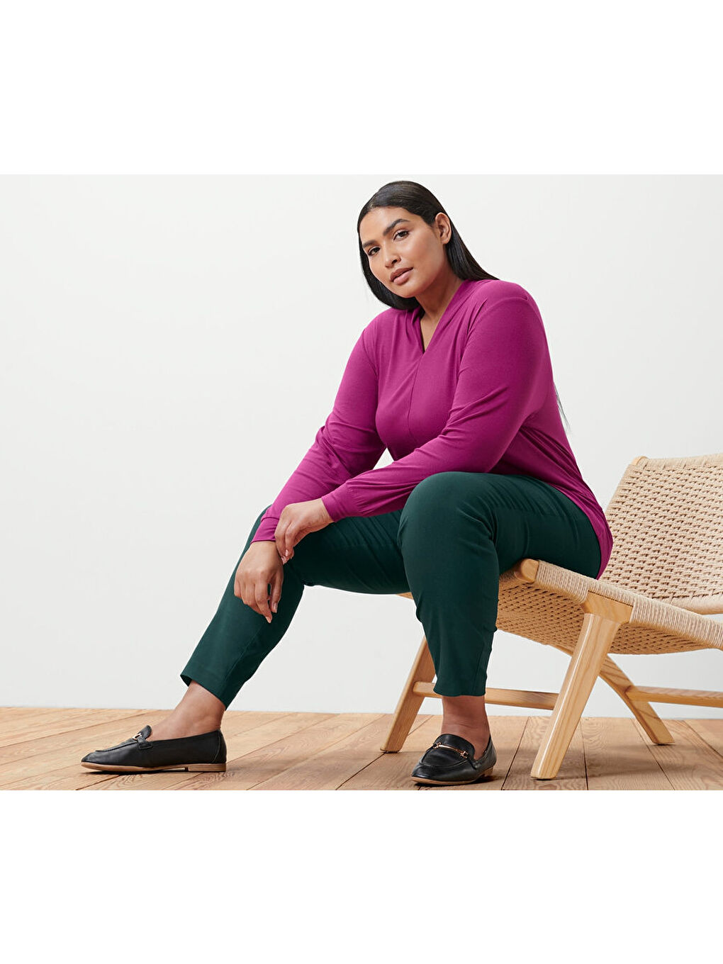 Kadın Esnek Pantolon, Yeşil-1