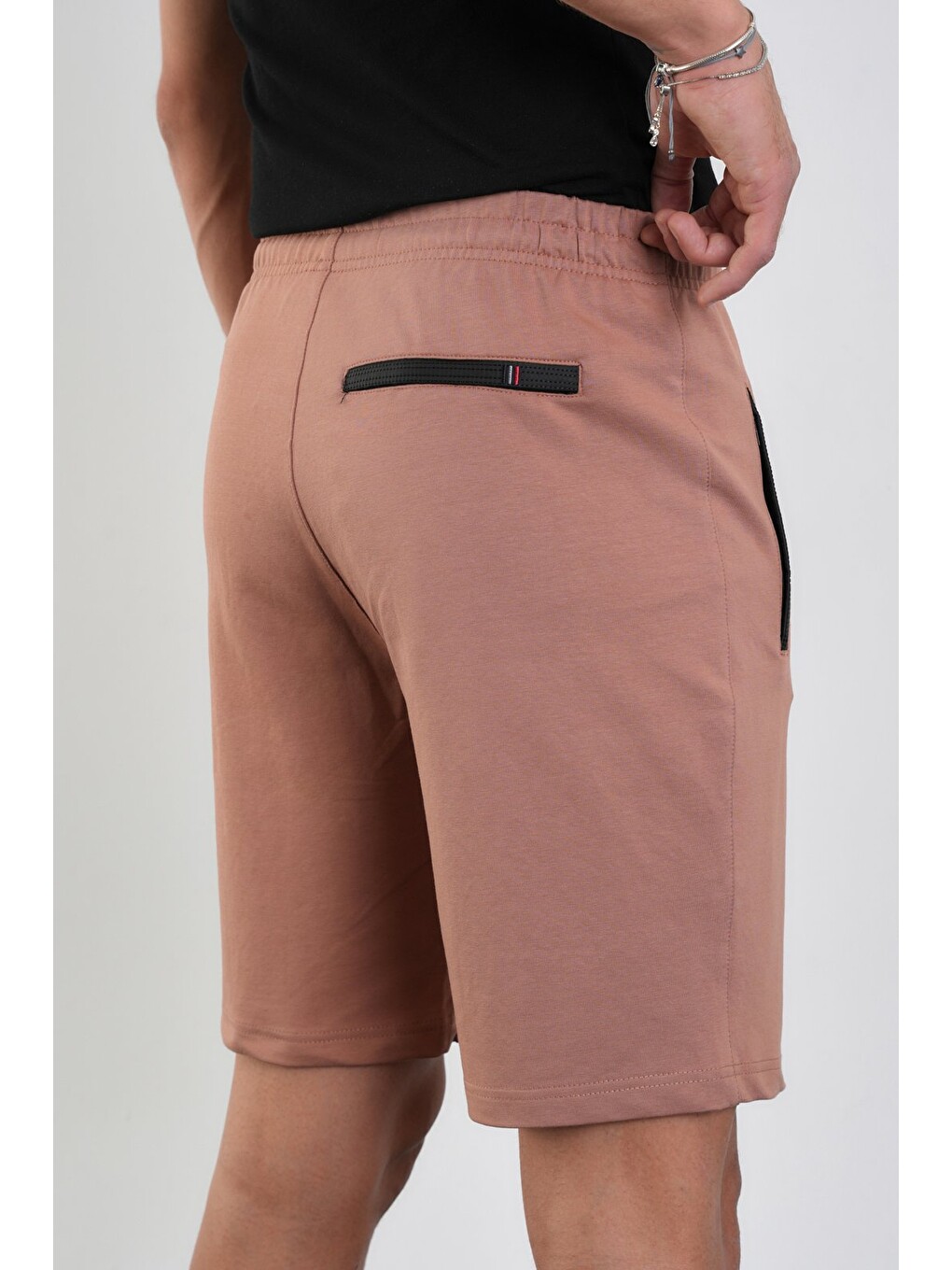 Bej Erkek Regular Fit Fermuar Cepli Pamuklu Şort-6