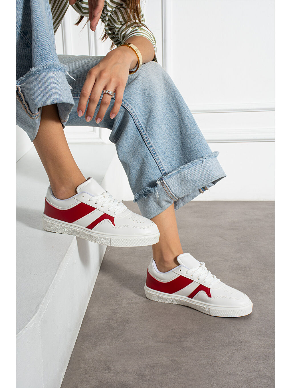 Kırmızı Kadın Günlük Sneaker Spor Ayakkabı-1