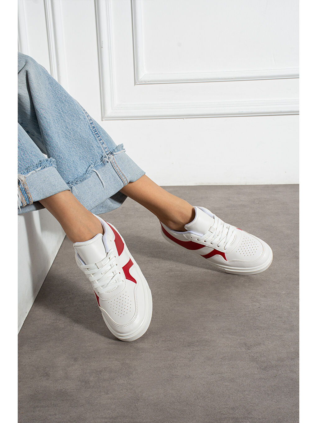 Kırmızı Kadın Günlük Sneaker Spor Ayakkabı-2