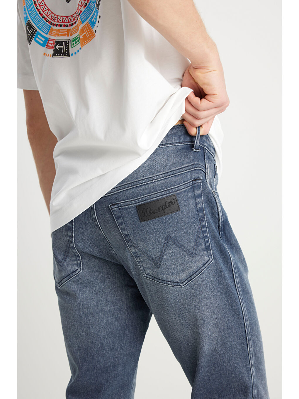 %100 Pamuk Frank Relaxed Fit Geniş Kesim Açık Gri Jean Denim Pantolon-4