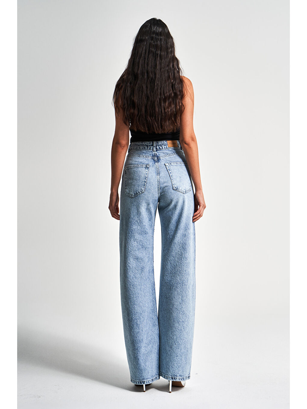 Mavi Kadın Jean Reng 4s5-24 Straight Fit Yüksek Bel Önü Parlak Taşlı %100 Pamuk Tasarım Denim Jean-3