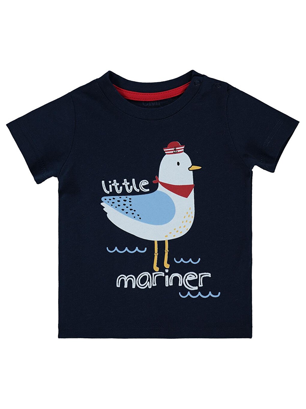 Baby Little Mariner Baskılı 6-18 Ay Tişört - Lacivert