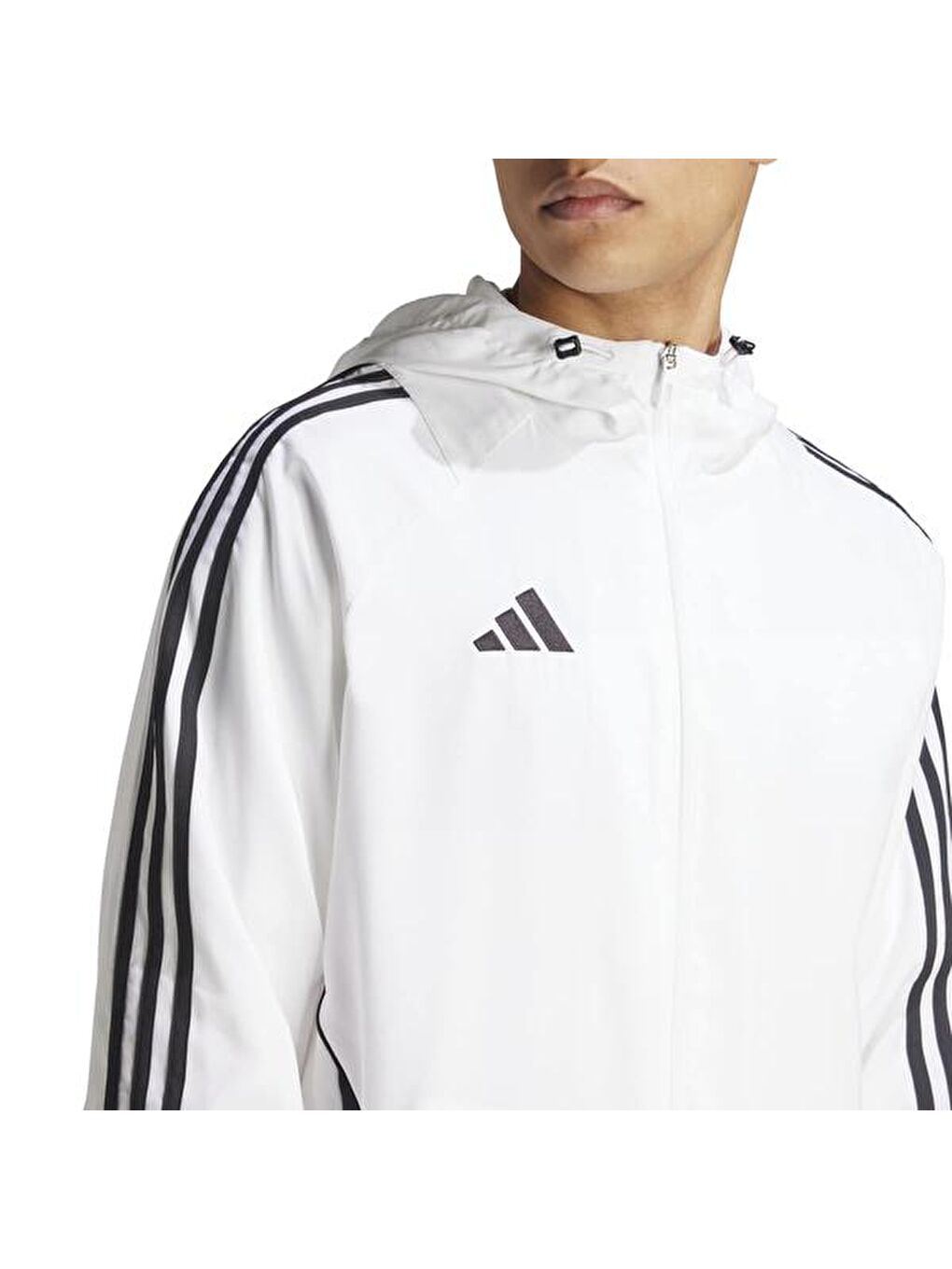 Tiro 24 Windbreaker Erkek Beyaz Kapüşonlu Fermuarlı Sweatshirt-4