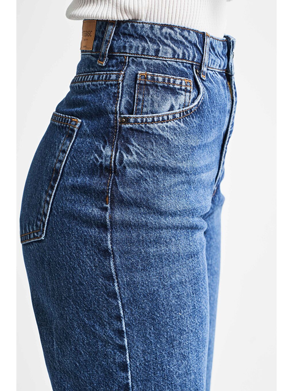 Kadın Mavi Renk Doris 2w5-5 Straight Fit Yüksek Bel %100 Pamuk İç Boy 80cm Denim Jean-4