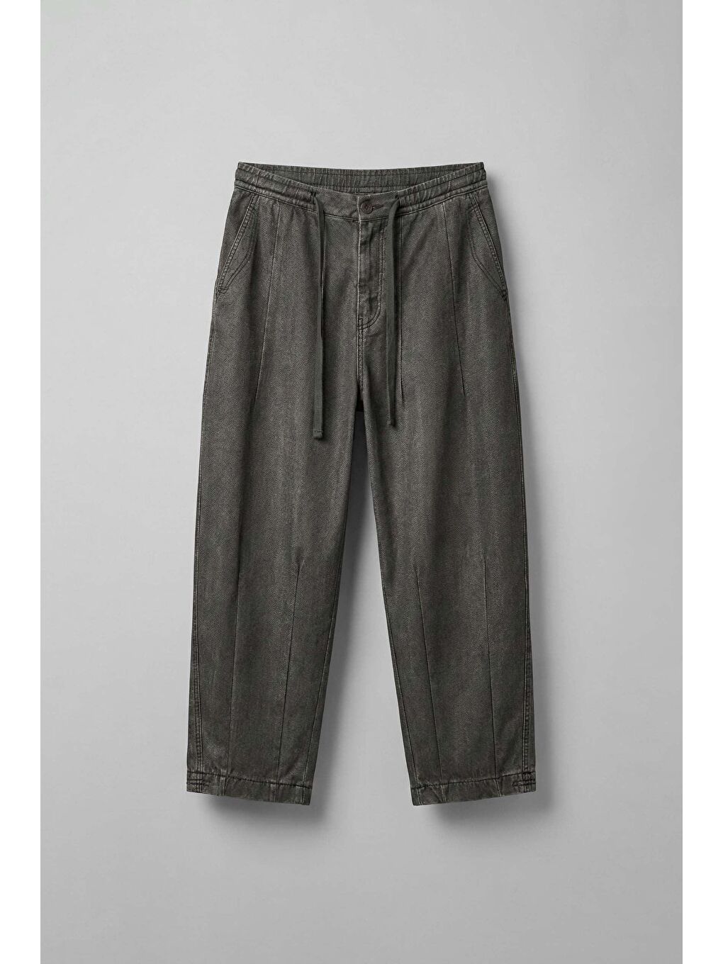 Gri Erkek Süper Baggy Vintage Jogger Pantolon Füme