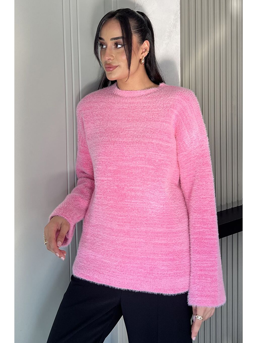 Pembe Salaş Sakallı Triko Kazak (s,m,l,xl Uyumludur)