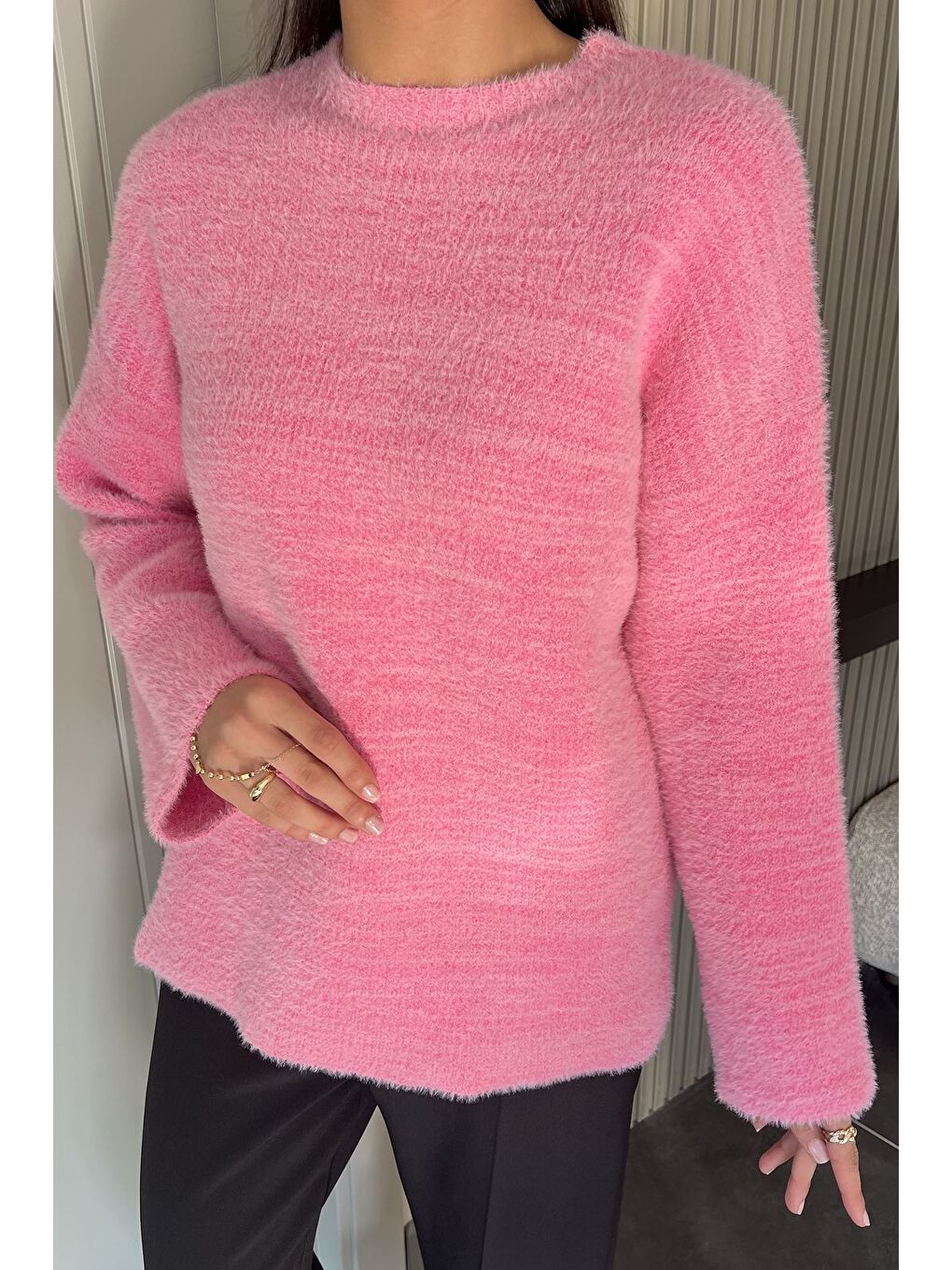 Pembe Salaş Sakallı Triko Kazak (s,m,l,xl Uyumludur)-2