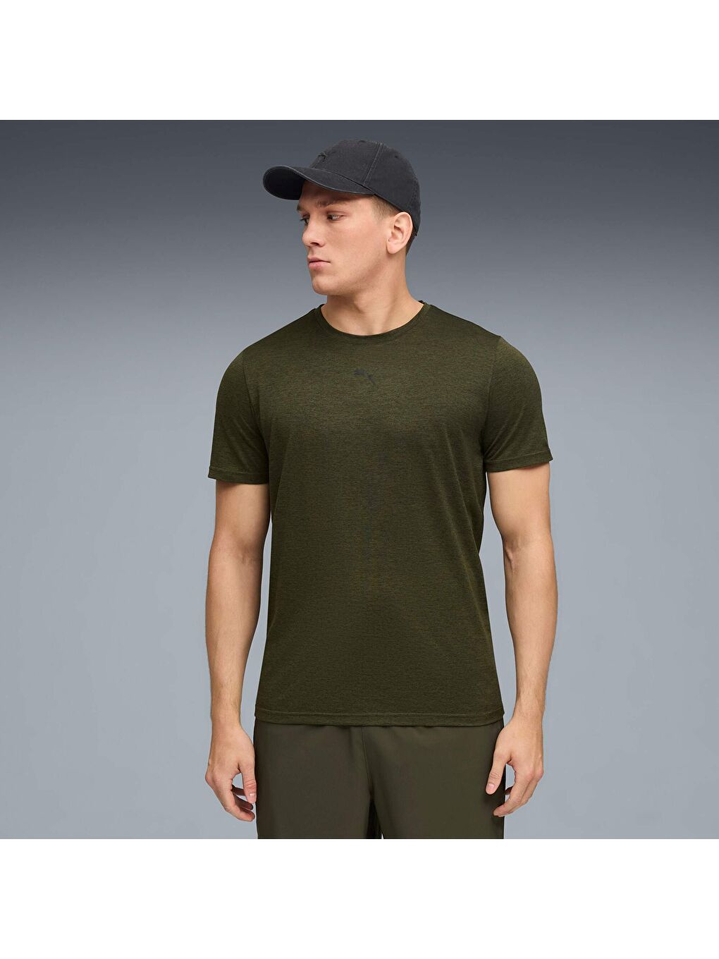 Yeşil TAD ESSENTIALS Erkek Heather Tişört-4