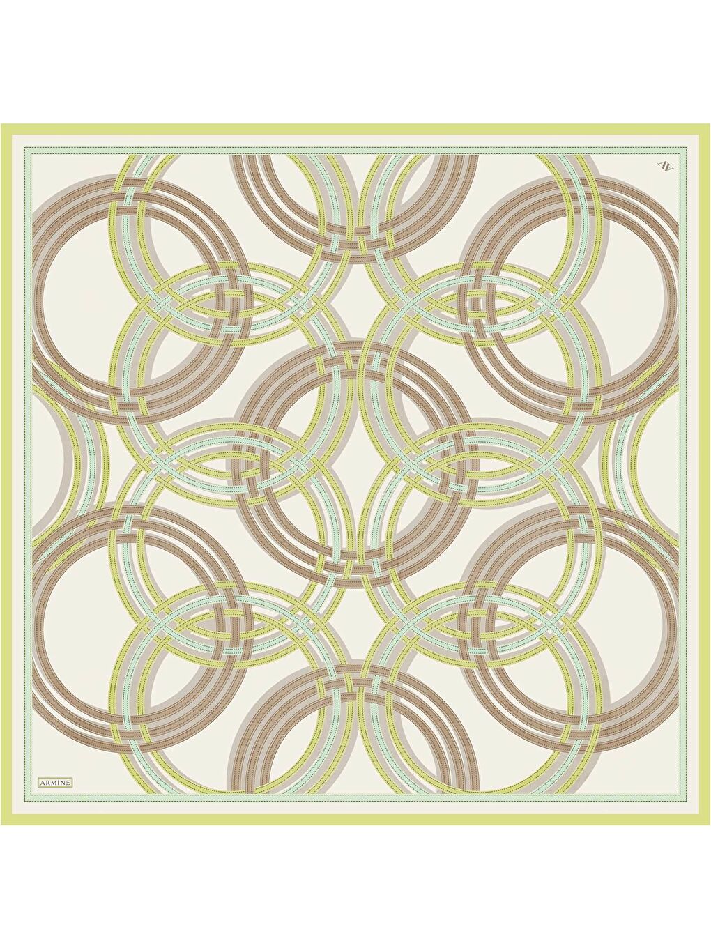 Bej Desenli Saf İpek Sura Eşarp 9333 33-3