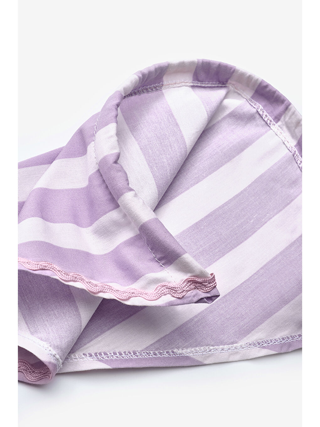 Lila Çizgi Desenli Kız Çocuk Üçgen Fular Bandana Taç-1