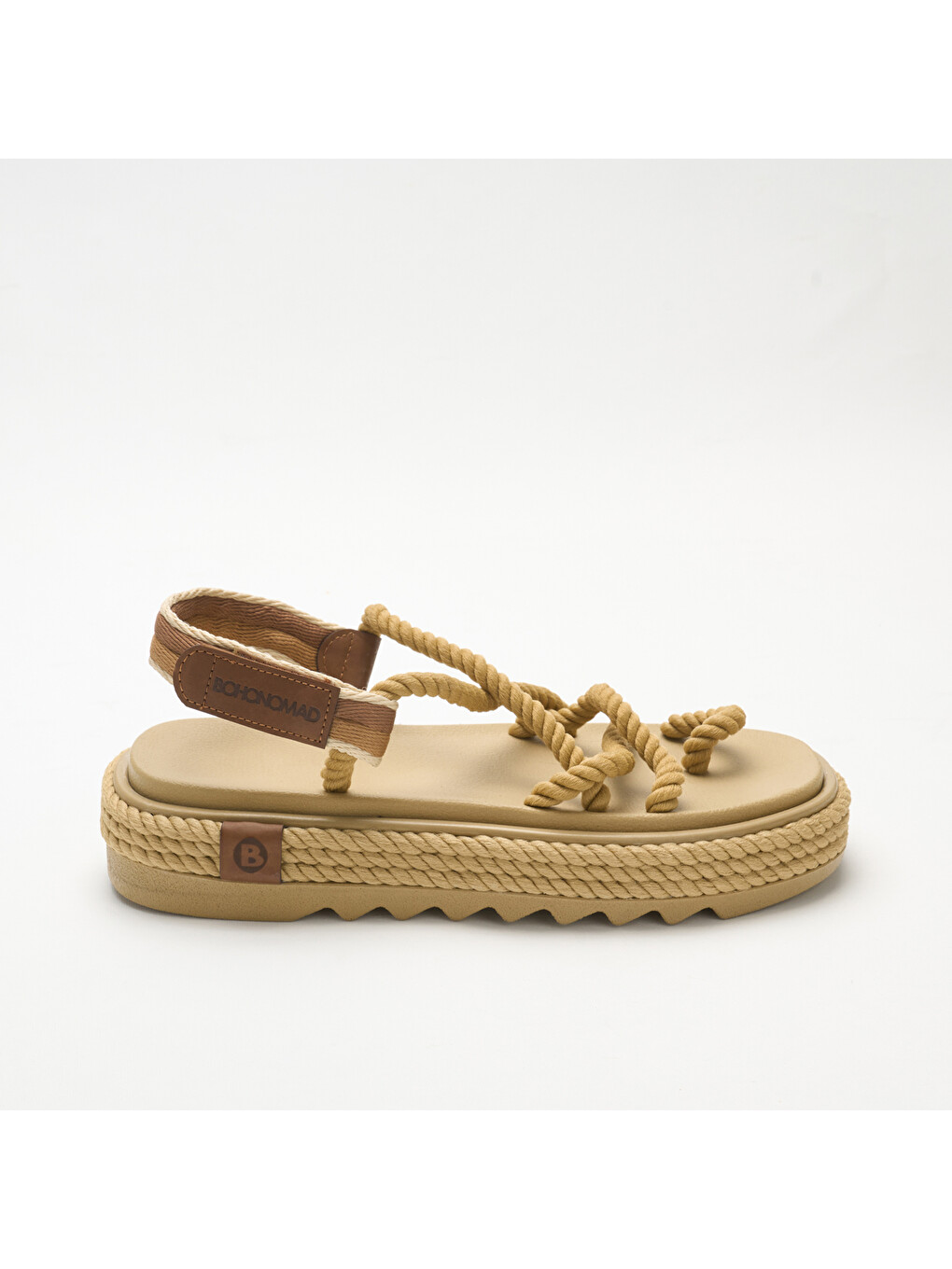 Ibz.0012.m.p Ibiza Mid Platform Kadın Halat Sandalet Bej