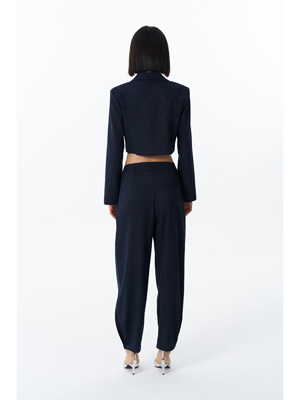 Pile Detaylı  Pantolon Lacivert-4