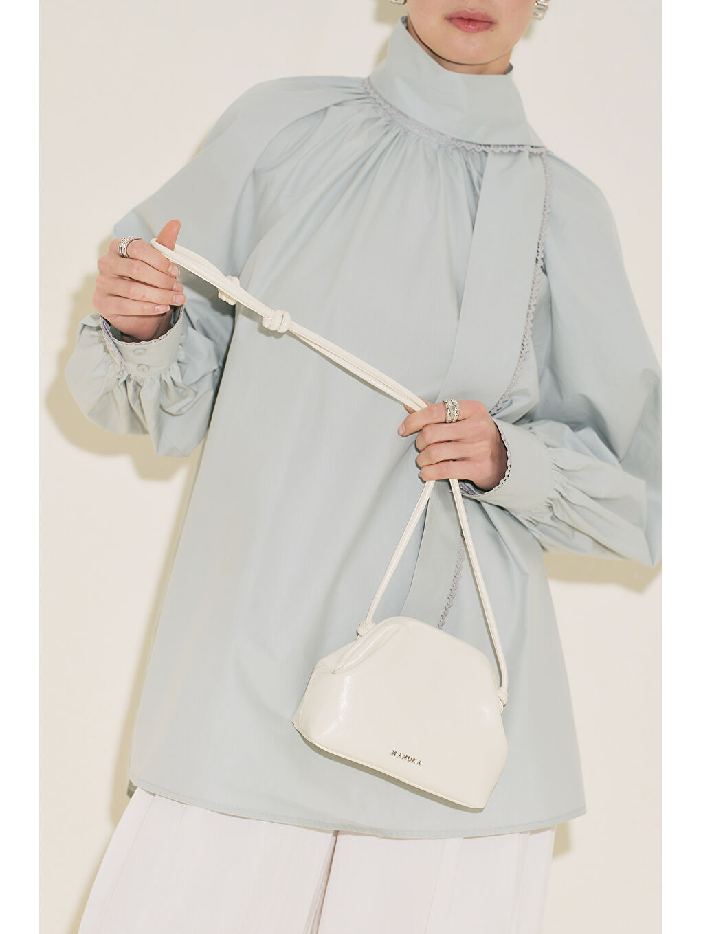 Bej Agnes Mini Çanta Vanilya-8