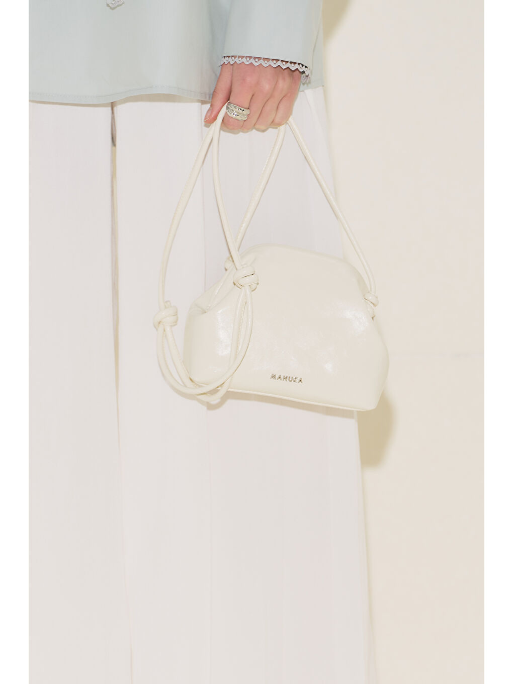 Bej Agnes Mini Çanta Vanilya-9